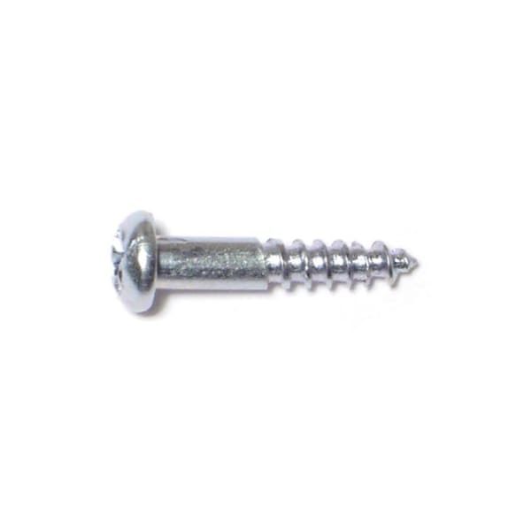 Midwest Fastener Wood Screw, #5, 5/8 in, Zinc Plated Steel Round Head Phillips Drive, 72 PK 61802 - main